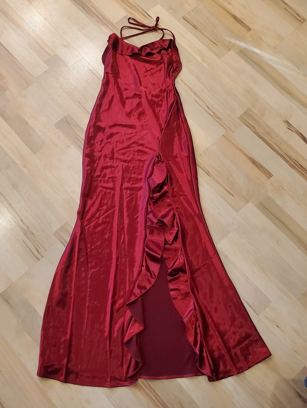 NWT Widow x Dolls Kill Envy Appeal Red Satin Maxi Dress Size XS - Picture 2 of 11